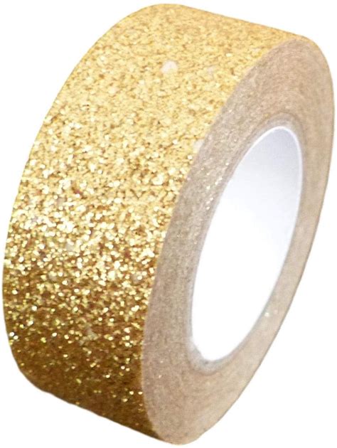 Gold Glitter Washi Tape Decorative Craft Self Adhesive Stick On Sticky