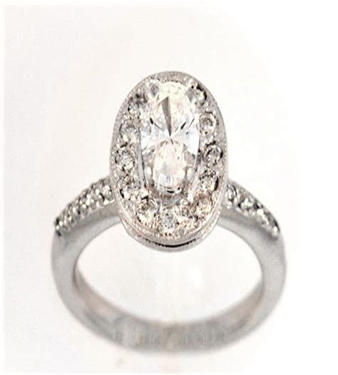 14k White Gold Oval Diamond Engagement Ring 01 00127 Factorys Inc