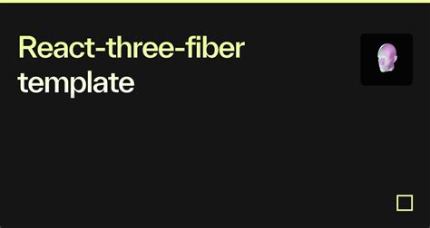 React Three Fiber Template Codesandbox