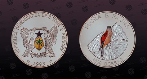 SAINT THOMAS PRINCE ISLAND KM 76 Silver 1000 Dobras 1995 Proof