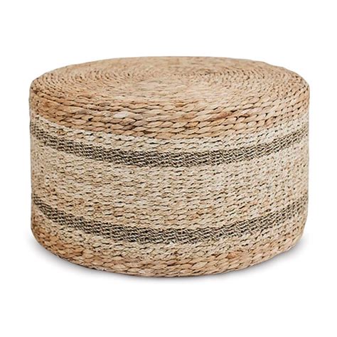 Vietrustic Seagrass Mix Water Hyacinth Storage Table Outdoor Ottoman