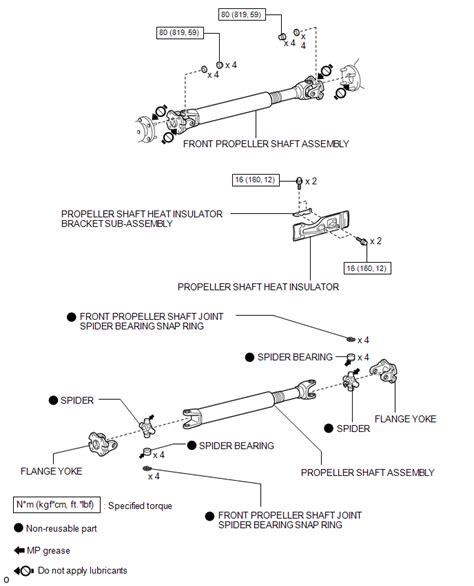 Toyota Tundra Service Manual Components Front Propeller Shaft Assembly