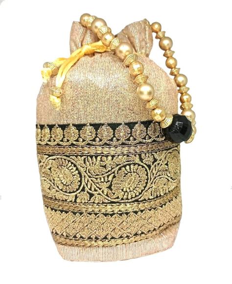 Indian Traditional Potli Bag Shimmer Zari Work Ethnic Wedding Etsy