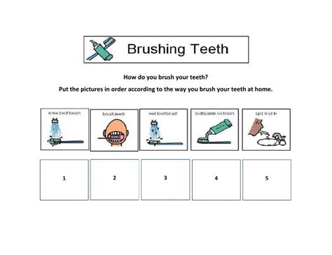 Brushing Teeth Sequence Worksheet