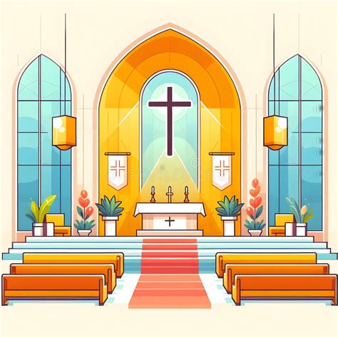 Interior Church Christianity Logo Stock Illustration - Illustration of ...