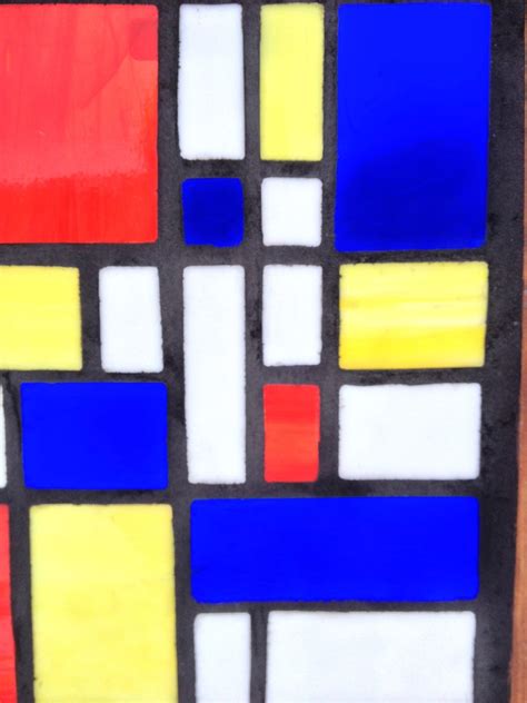 Mondrian Style Color Block Stained Glass Mosaic Panel Etsy