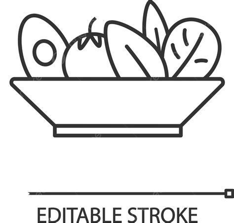 Salad Linear Icon Dish Recipe Art Vector Dish Recipe Art Png And