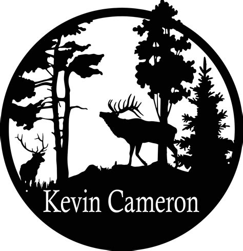 Elk Tree Scene Cabin Signs Lake Signs Elk Silhouette Silhouette