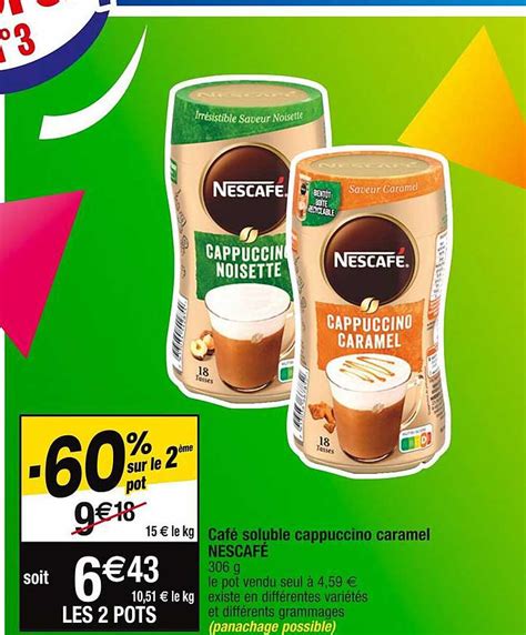 Promo Caf Soluble Cappuccino Caramel Nescaf Chez Cora Icatalogue Fr