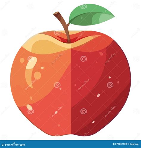 Manzana roja brillante ilustración del vector Ilustración de fruta