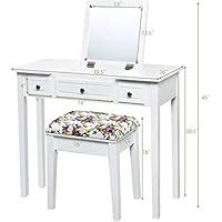 Amazon Charmaid Vanity Set With Flip Top Mirror And Drawers