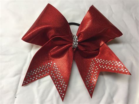 Red Rhinestone V Tail Cheer Bow Available In All Colors By