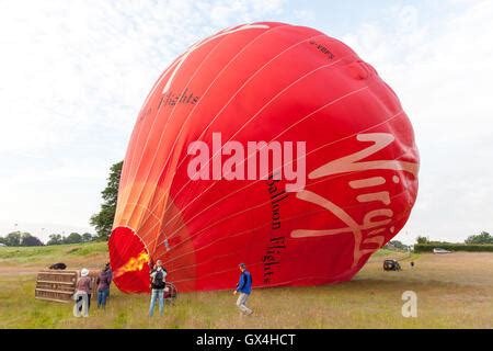 Hot Air Balloon Being Inflated Stock Photo Alamy