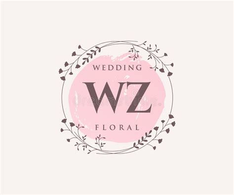 Iniciales Wz Carta Marca La Plantilla Logotipos De Monograma De Boda