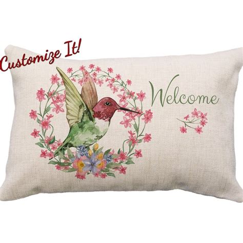 Hummingbird Pillow Etsy