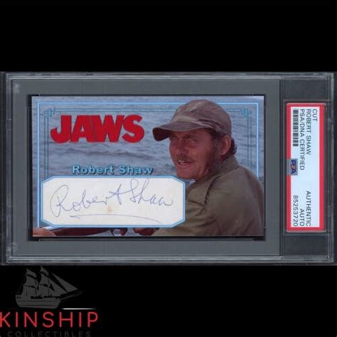 Robert Shaw Signed Cut 3x5 Custom Card Psa Dna Slab Jaws Actor Auto