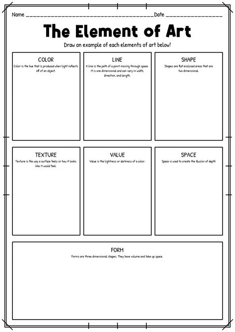 19 7 Elements Of Art Worksheets Free Pdf At