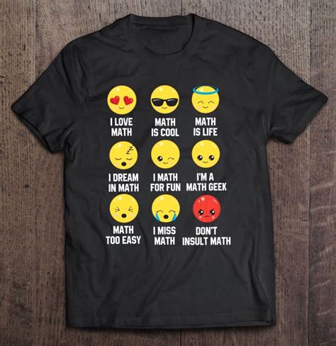 I Love Math Emoji Emoticon Teacher Graphic Tee Shirt S 3xl