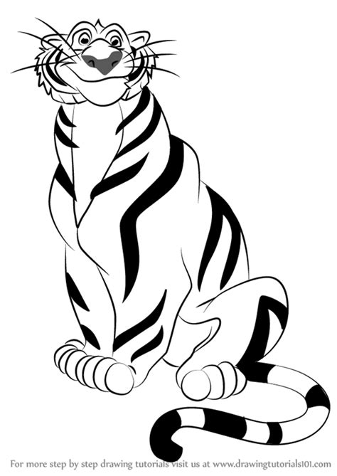 How To Draw Rajah From Aladdin Aladdin Step By Step Disney Coloring