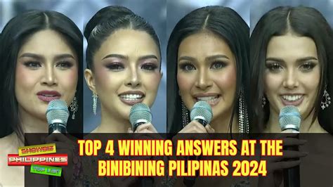 Top 4 Winning Answers At The Binibining Pilipinas 2024 YouTube