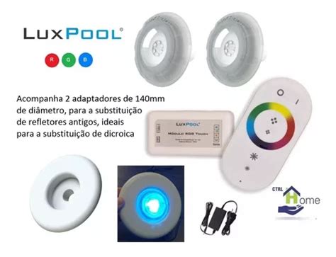 Kit Leds Rgb W Piscina Contr Touch Fonte Adap Nicho