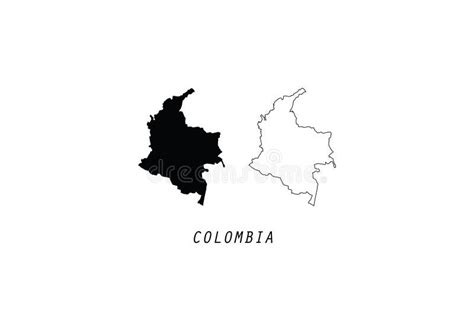 Colombia Outline Map National Borders Stock Vector Illustration Of