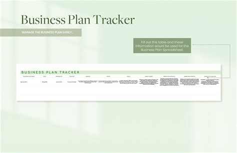 Business Plan Spreadsheet Template - Download in Excel, Google Sheets ...