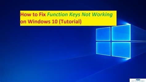 Know How To Fix Function Keys Not Working Windows 10 Tutorial R