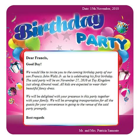 Birthday Party Free Html E Mail Templates