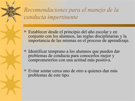 Manejo Problemas Conducta Salon Clases Ppt