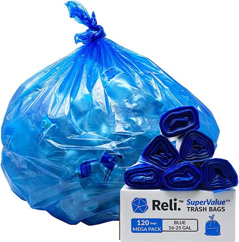 Reli 16 25 Gallon Recycling Bags 120 Bags Blue Recycle Bags 30