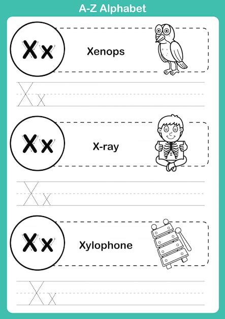Alphabet Az Exercice Avec Vocabulaire De Dessin Anim Pour Cahier De