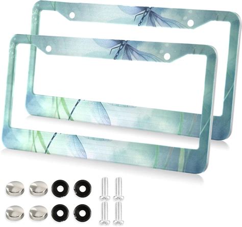 GZHJMY Watercolor Dragonflies License Plate Frames 2 Pack Aluminum License Plate Holder ...