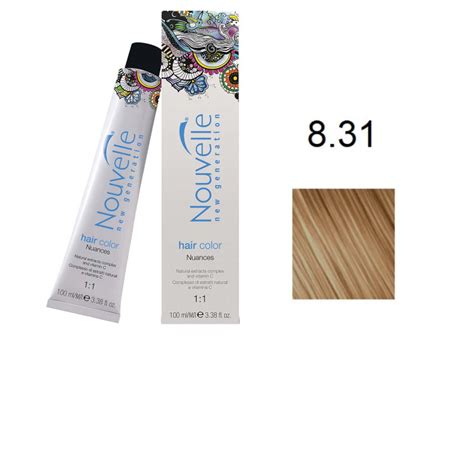Краска для Волос Nouvelle Hair Color 8.31 Золотистый Пепельный Светло ...