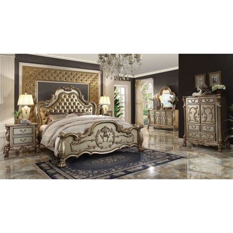 Dresden Panel Bedroom Set Gold Patina Acme Furniture 2 Reviews