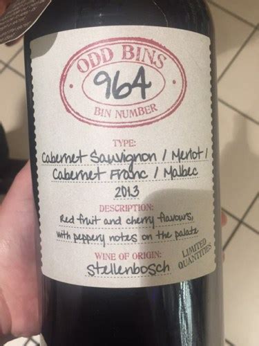 Odd Bins Bin Number Red Blend Vivino Us