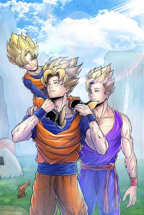 Goku Gohan Goten Dragon Ball Z Dbz Dragon Ball Art