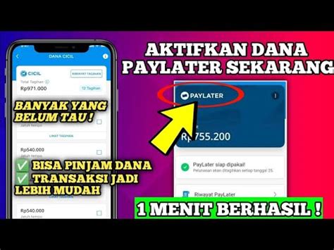 Cara Terbaru Aktifkan Dana Paylater Langsung Muncul Cara Pinjam