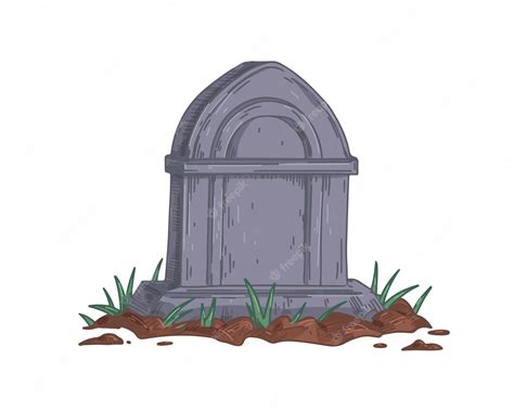 Premium Vector Gravestone Of Unmarked Vintage Grave Medieval