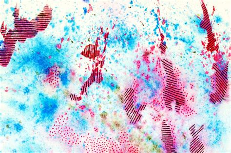 Abstract Splashed Paint With Pen Drawing On Top Stock Image Image Of