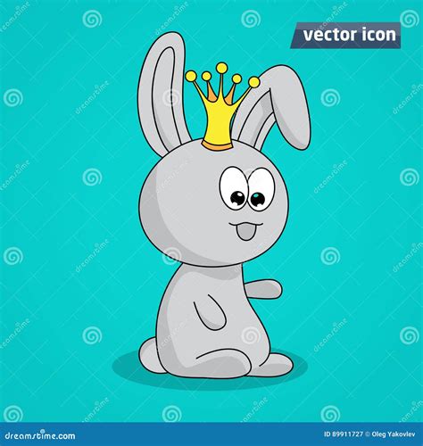 Cute Bunny With Crown Stock Vector Illustration Of Funny 89911727