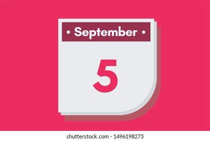 September 5th Calendar Icon Day 5 Stock Vector (Royalty Free ...