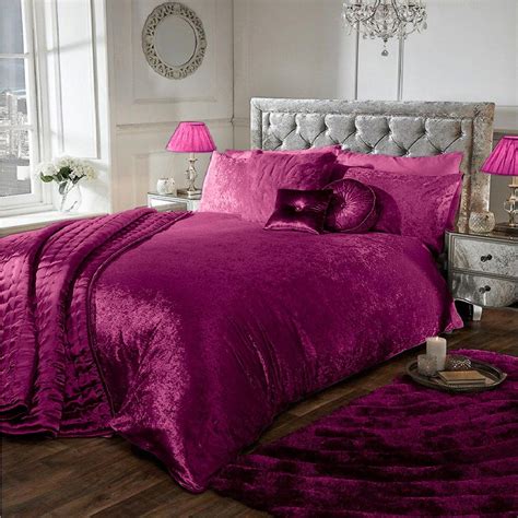 Luxury Crushed Velvet Duvet Quilt Cover Bedding Set Single Double King Ebay