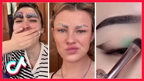 How To Shape Your Eyebrows With Eyeshadow Tutorial Tik Tok Compilation Youtube