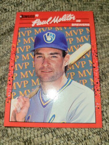 Paul Molitor Donruss Mvp Baseball Card Bc Milwaukee Brewers Ebay