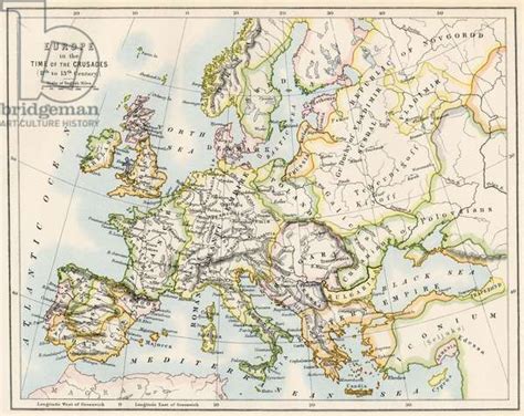 Image Of Geographic Map Of Europe During The Crusades Between The Years