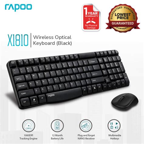 Rapoo X Long Life Dpi Battery Wireless Keyboard And Mouse