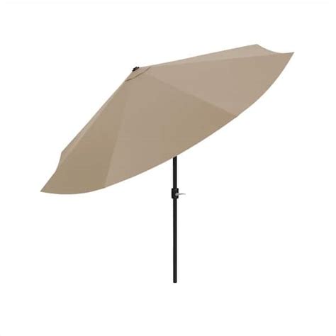 Pure Garden 10 Ft Aluminum Outdoor Market Patio Umbrella With Auto Tilt Easy Crank Lift In