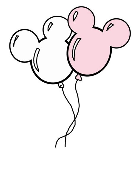 A Pink And White Mickey Mouse Balloon Floating In The Air With Its Nose