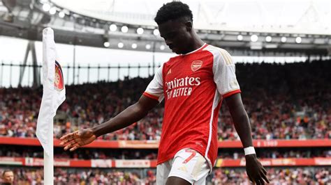 GOAL Fulham 0 1 Arsenal Bukayo Saka Opens The Scoring